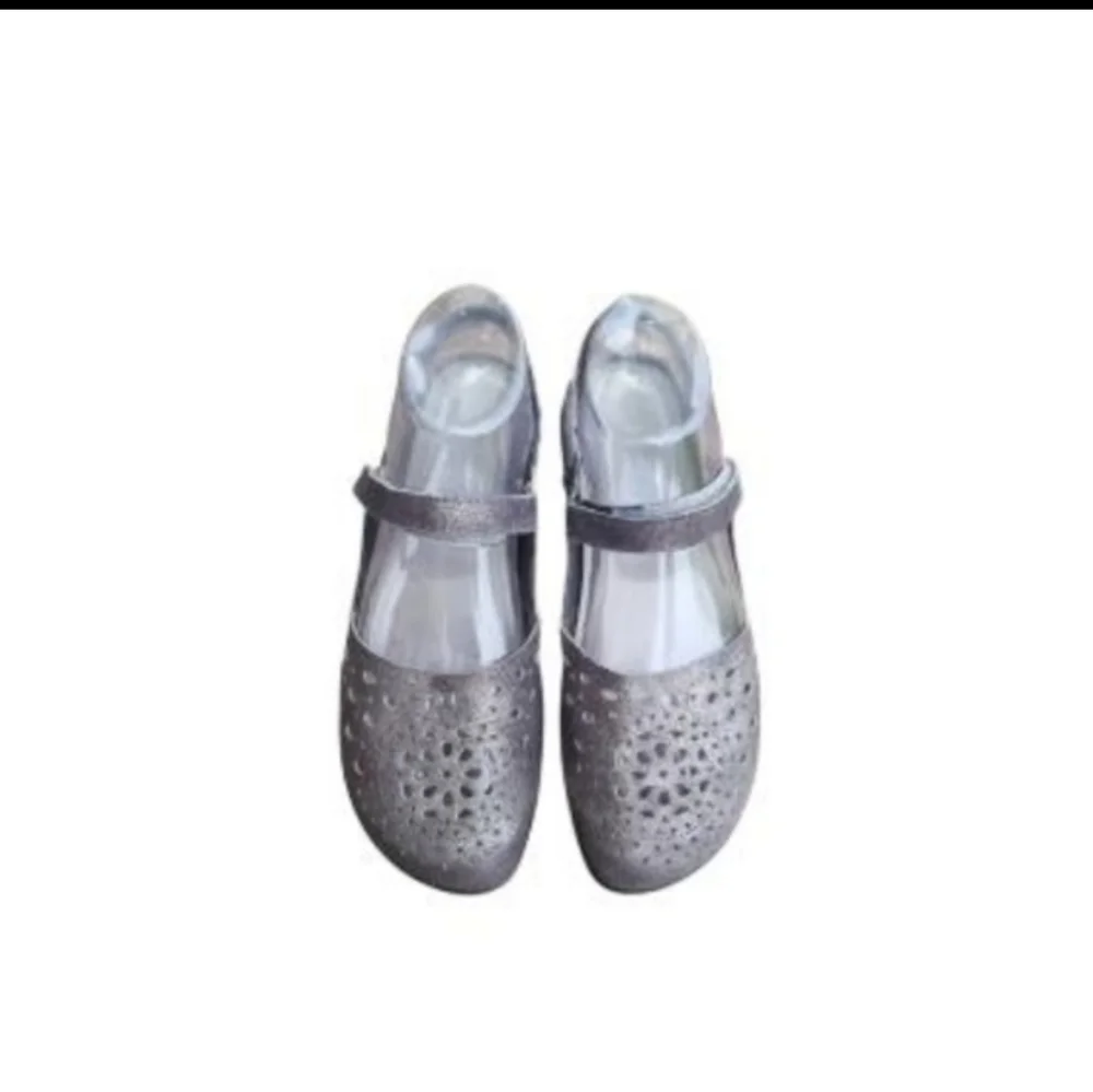 39 NAOT Arataki Gray Shimmer Slingback Flat Sandal Clog Loafer Women 8 to 8.5 - Picture 3 of 16